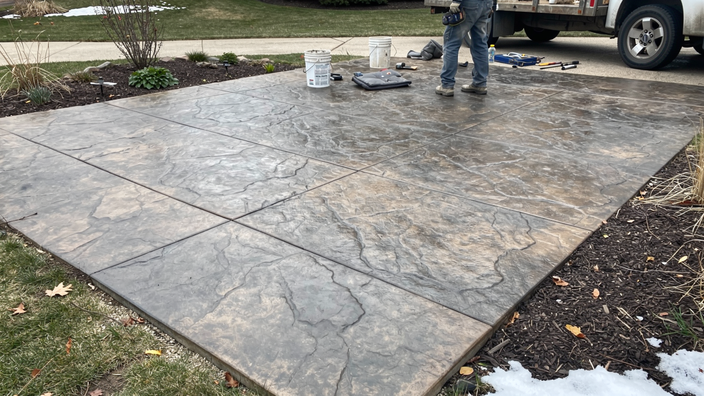 Decorative concrete texture detail with subtle pattern and natural color variation
